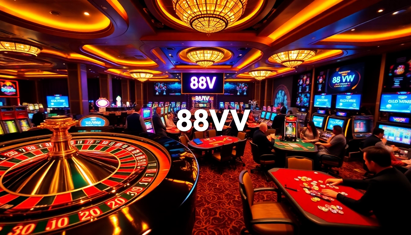 Experience the excitement of high-stakes gambling at 88VV's luxurious casino environment.